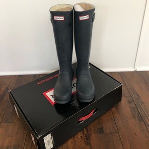 HUNTER BOOTS navy matte US W 8